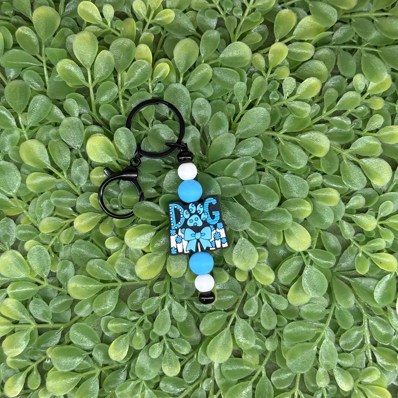 Blue Bow Dog Mom