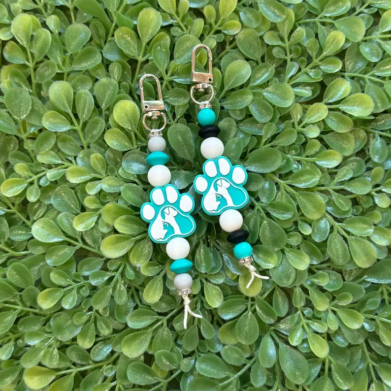 Teal + Grey Paw